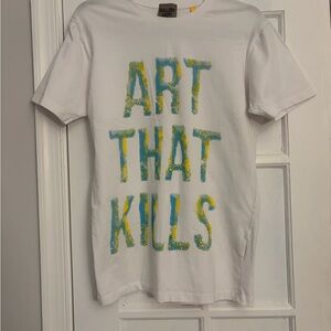 Gallery Dept White T-Shirt with Colorful Print sz M